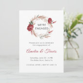 Invitation Boho Rose Pampas Nous sommes engagés Floral Fiança (Debout devant)