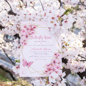 Invitation Boho rose papillon floral embrasse Baby shower fil