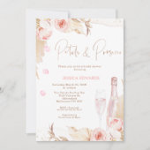 Invitation Boho rose pétales floraux Fête des mariées de pour (Devant)