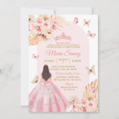 Invitation Boho Rose Princesse Floral Mexicain Quinceañera (Devant)