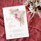 Invitation Boho rose Rose Baby shower d'aquarelle