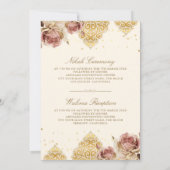 Invitation Boho rose Rose islamique Motif Cream Musulman Mari (Dos)