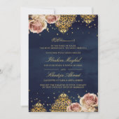 Invitation Boho rose Rose islamique Motif marine musulmane Ma (Devant)