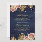 Invitation Boho rose Rose islamique Motif marine musulmane Ma (Dos)