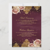 Invitation Boho rose Rose islamique Motif Plum musulman Maria (Dos)