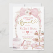 Invitation Boho Rose Ruban Fête des Mères Cupcake Brunch (Devant)