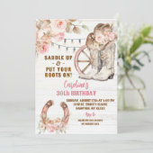 Invitation Boho rose Russe Western Cowgirl Anniversaire (Debout devant)