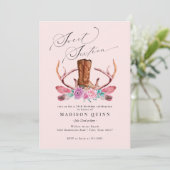 Invitation Boho rose Sweet sixteen de fille (Debout devant)