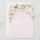 Invitation Boho Roses, Luncheon de mariage avec verre à vin (Dos)