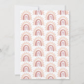 Invitation Boho Rosy Pink Brown Arc-en-ciel fête d'anniversai (Dos)
