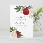 Invitation Boho rouge et blanc Floral Mariage virtuel en lign (Debout devant)