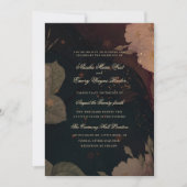 Invitation Boho rouge foncé Mariage floral (Devant)