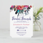 Invitation Boho rouge marine bleu bouquet floral brunch nupti (Debout devant)