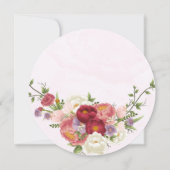 Invitation Boho Rouge rose blanc Rose Fleurs modernes (Dos)