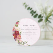 Invitation Boho Rouge Rose Fleurs Rose Blanc Moderne (Debout devant)