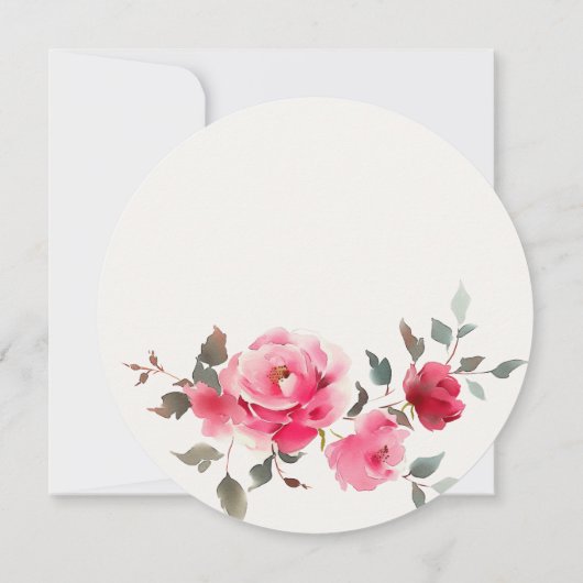 Invitation Boho Rouge Rose Rouge Fleurs Couples Douche (Dos)