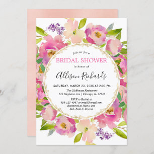 Invitation Boho rougissent douche nuptiale en pastel rose