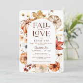 Invitation Boho rouille chute en amour Floral Citrouille Baby (Debout devant)