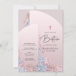 Invitation Boho rousse rose roux rose or arc Baptême