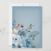 Invitation Boho Rust Blue Floral Quelque chose de bleu Fête d (Dos)