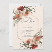 Invitation Boho Rust & Cream Fall Floral Fête des mariées (Devant)