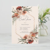 Invitation Boho Rust & Cream Fall Floral Fête des mariées (Debout devant)