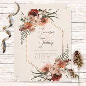 Invitation Boho Rust & Cream Fall Floral Mariage
