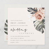INVITATION BOHO RUST MONSTRERA WATERCOLOR MARIAGE FLORAL (Devant / Derrière)