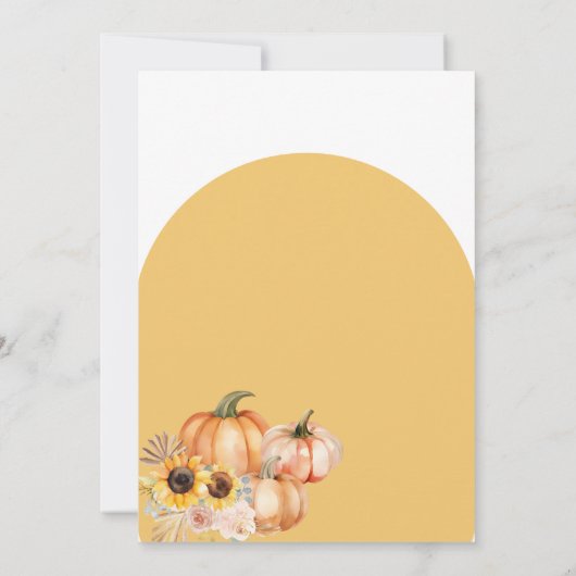 Invitation Boho Rust Orange Citrouille est en route baby show (Dos)