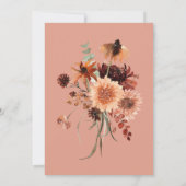 Invitation Boho Rust & Peach Neutral Rust Fall Floral Mariage (Dos)