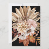 Invitation Boho Rust Terracotta séché Fan Fleurs Mariage (Dos)