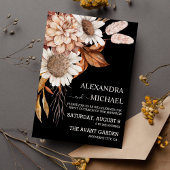 Invitation Boho Rust Terracotta séché Fan Fleurs Mariage