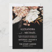 Invitation Boho Rust Terracotta séché Fan Fleurs Mariage Inv. (Devant)