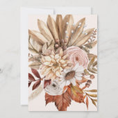 Invitation Boho Rust Terracotta séché Fan Fleurs Mariage Inv. (Dos)