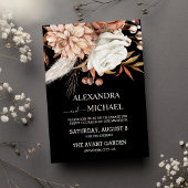 Invitation Boho Rust Terracotta séché Fan Fleurs Mariage Inv.