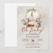 Invitation Boho Rustic Bébé Douche bébé (Devant / Derrière)