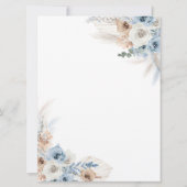 Invitation Boho Rustic Blue Citrouille C'est un garçon Fall B (Dos)