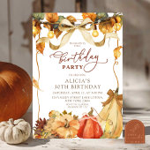 Invitation Boho Rustic Bow Coquette fall pumpkin birthday
