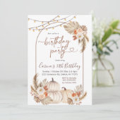 Invitation Boho Rustic Citrouille Chaîne Lumière Automne Anni (Debout devant)