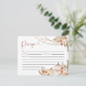 Invitation Boho Rustic Citrouille Fall in Love Recette Card (Debout devant)
