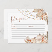 Invitation Boho Rustic Citrouille Fall in Love Recette Card (Devant / Derrière)