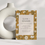Invitation Boho Rustic Daisy Floral Mustard Jaune Mariage<br><div class="desc">Boho Rustic Daisy Floral Mustard Jaune Faire-part de mariage</div>