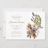 Invitation Boho Rustic Dusty Nature Fête des mariées botaniqu (Devant)