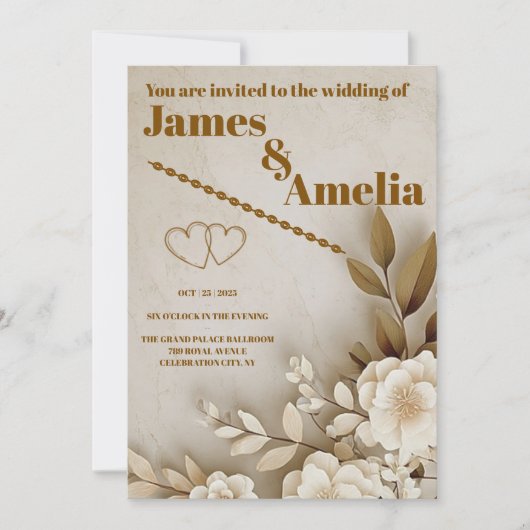 Invitation Boho Rustic | Elegant Wedding (Devant)