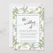 Invitation BOHO Rustic Eucalyptus Foliage Mariage d'aquarelle (Devant)