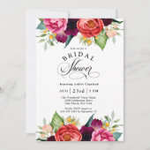 Invitation Boho Rustic Fall Aquarelle Fête des mariées floral (Devant)