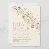 Invitation Boho Rustic Fleur sauvage Baby shower Floral (Devant)