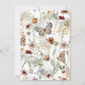 Invitation Boho Rustic Fleur sauvage Floral Baby Anniversaire (Dos)