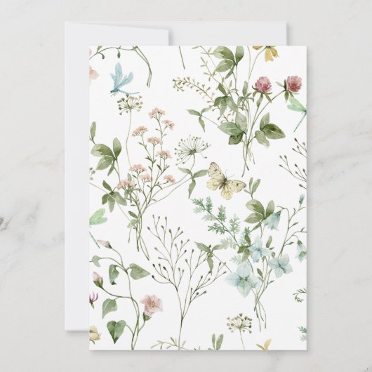 Invitation Boho Rustic Fleurs sauvages Confirmation Invitatio (Dos)