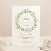 Invitation Boho Rustic Fleurs sauvages Confirmation Invitatio